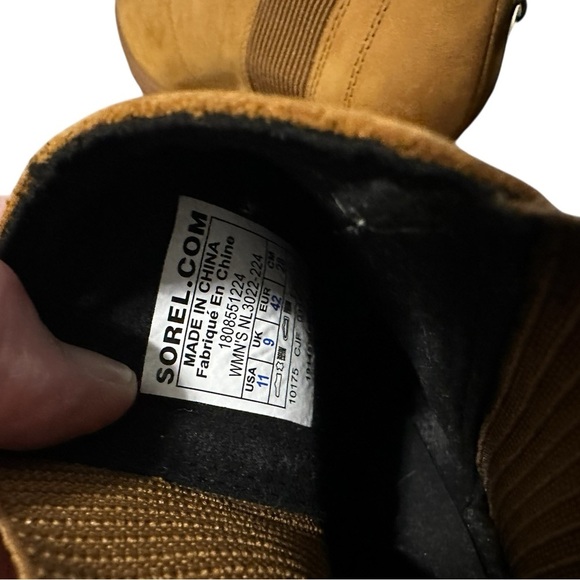 SOREL Joan of Arctic Leather Wedge Chelsea Ankle Bootie’s Size 11 Women - Picture 10 of 11